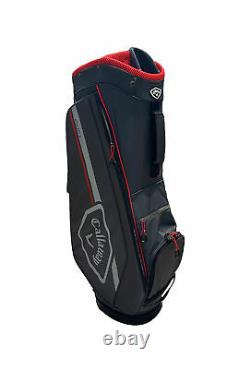NEW 2022 Callaway Chev 14 Charcoal/Fire Red Golf Cart Bag