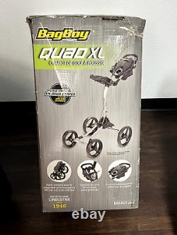 NEW Bag Boy Golf Quad XL Push / Pull Cart BagBoy Silver / Black