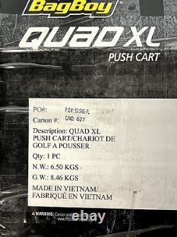 NEW Bag Boy Golf Quad XL Push / Pull Cart BagBoy Silver / Black