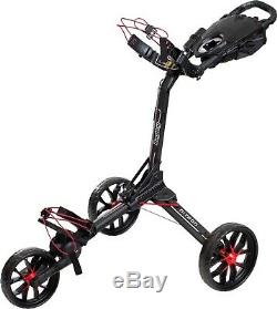NEW Bag Boy Nitron Auto-Open Push Cart, Black/Red