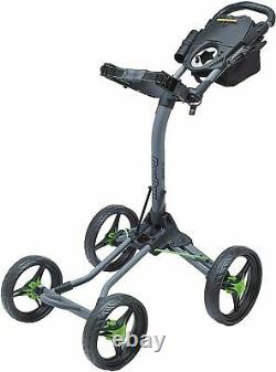 NEW! Bag Boy Quad XL Golf Push and Pull Cart Battleship Gray & Lime Green