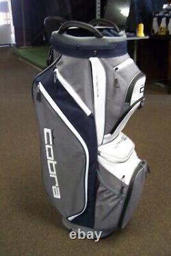 NEW COBRA ULTRALIGHT PRO CART BAG GRAY/NAVY 14-WAY TOP New With Tags