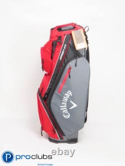 NEW Callaway ORG14 M 14-WAY CART Golf Bag withRainhood Red/Black/Grey 420210