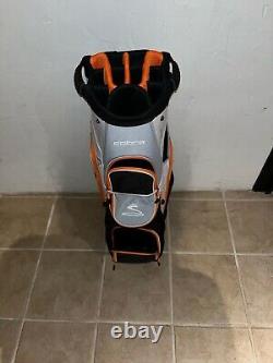 NEW Cobra Golf Ultralight Pro Cart Bag 14-Way Orange Black And White