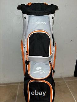 NEW Cobra Golf Ultralight Pro Cart Bag 14-Way Orange Black And White