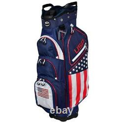 NEW Hot-Z Golf Flag Cart Bag 14-way Top United States of America USA