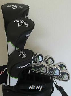 NEW Mens LH Callaway Golf Set Driver, Wood, Hybrid, Irons, Putter Cart Bag Lefty