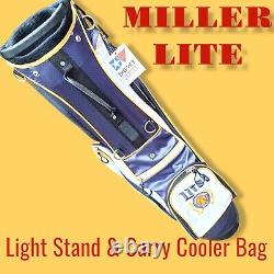 NEW Miller Lite Stand Carry Golf Cart Bag Lightweight Cooler FREE Titleist ProVs