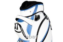 NEW Motor Power and Caddy 14 Way Divider Cart / Trolley Golf Bag White/Blue