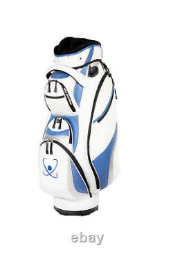 NEW Motor Power and Caddy 14 Way Divider Cart / Trolley Golf Bag White/Blue