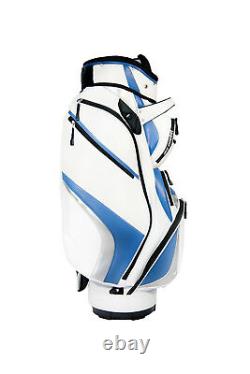 NEW Motor Power and Caddy 14 Way Divider Cart / Trolley Golf Bag White/Blue