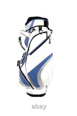 NEW Motor Power and Caddy 14 Way Divider Cart / Trolley Golf Bag White/Blue