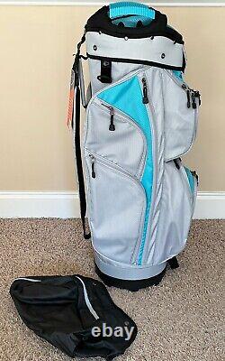 NEW Naples Bay CT Lite Golf Cart Bag 15-Way Gray/Teal Ten Pockets