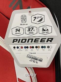 NEW Ping Golf 2022 Pioneer Cart Bag 15-way Top Black/ Red