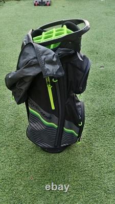 NEW TaylorMade Select Golf Cart Bag 14-Way Divider Black/Neon Green with Hood