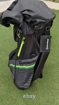 NEW TaylorMade Select Golf Cart Bag 14-Way Divider Black/Neon Green with Hood