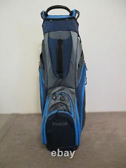 NEW Volvik Golf 9.5 Cart Bag 2.0 14-Way Top Grey & Blue