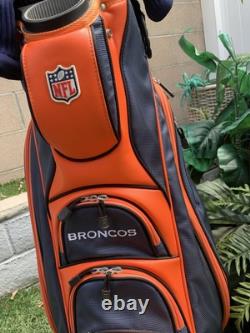 NFL DENVER BRONCOS Golf Club Cart Bag, 10 Way, Matching Headcovers
