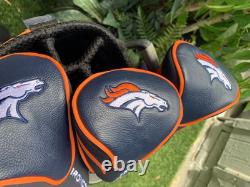 NFL DENVER BRONCOS Golf Club Cart Bag, 10 Way, Matching Headcovers