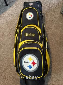 NFL Steelers Golf Club Bag Single Strap'The Bucket' 14-way Cart with accessoiries