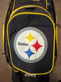 NFL Steelers Golf Club Bag Single Strap'The Bucket' 14-way Cart with accessoiries