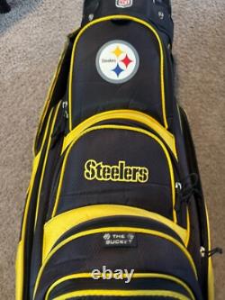 NFL Steelers Golf Club Bag Single Strap'The Bucket' 14-way Cart with accessoiries
