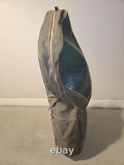 NICE CLASSIC Vintage Golf Bag Leather Green 14-Way Cart Bag with Rain Cover Gofing