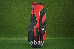 NIKE GOLF 14-WAY DIVIDER GOLF CART BAG, RED/BLACK With RAIN HOOD