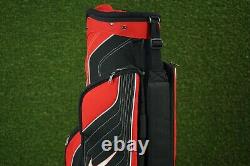 NIKE GOLF 14-WAY DIVIDER GOLF CART BAG, RED/BLACK With RAIN HOOD