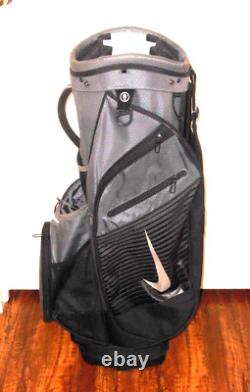 NIKE GOLF 14-Way Golf Cart Bag Black/Gray 6 pockets/ with rain hood