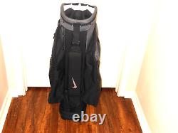 NIKE GOLF 14-Way Golf Cart Bag Black/Gray 6 pockets/ with rain hood