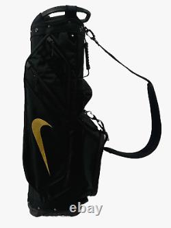 NIKE Performance Golf Cart Bag 6 Way Divider Black and Gold with cool bag NEW