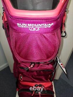 NWT Sun Mountain Women's Stellar Golf Cart Bag -Berry / Coral