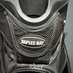 Naples Bay Black Cart 15 Way Divider Golf Bag 9 Zipper Pouches