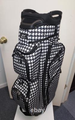 Naples Bay Womens Golf Cart Bag 15 Way Dividers Lightweight Black Houndstooth
