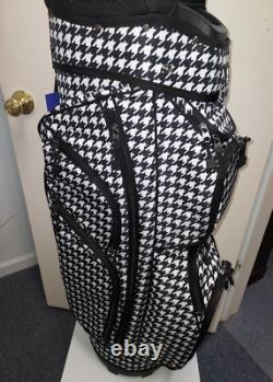 Naples Bay Womens Golf Cart Bag 15 Way Dividers Lightweight Black Houndstooth