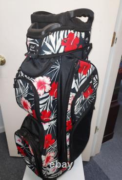 Naples Bay Womens Golf Cart Bag 15 Way Dividers Lightweight Black Red Floral