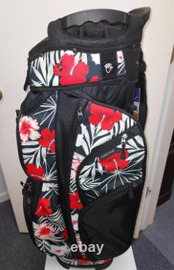 Naples Bay Womens Golf Cart Bag 15 Way Dividers Lightweight Black Red Floral