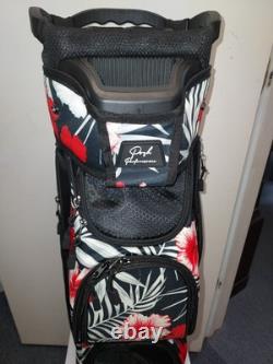 Naples Bay Womens Golf Cart Bag 15 Way Dividers Lightweight Black Red Floral