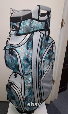 Naples Bay Womens Golf Cart Bag 15 Way Dividers Lightweight Teal Silver Leaves
