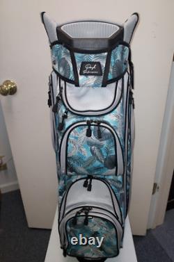 Naples Bay Womens Golf Cart Bag 15 Way Dividers Lightweight Teal Silver Leaves