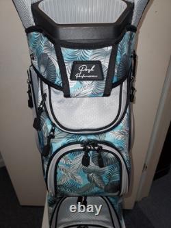 Naples Bay Womens Golf Cart Bag 15 Way Dividers Lightweight Teal Silver Leaves