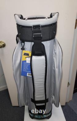 Naples Bay Womens Golf Cart Bag 15 Way Dividers Lightweight Teal Silver Leaves