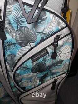 Naples Bay Womens Golf Cart Bag 15 Way Dividers Lightweight Teal Silver Leaves
