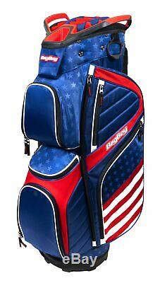 New Bag Boy Golf USA CB-15 Cart Bag Blue/Red/White