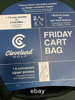 New Cleveland Golf Cart Bag 14-Way Divider Black/ Charcoal / White