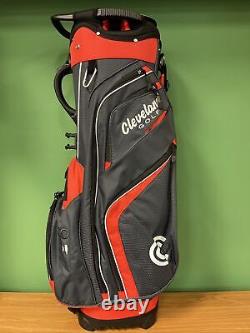 New Cleveland Golf Cart Bag 14-Way Divider Charcoal/ Red/ White