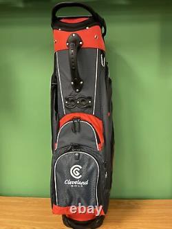 New Cleveland Golf Cart Bag 14-Way Divider Charcoal/ Red/ White