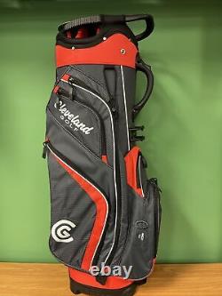New Cleveland Golf Cart Bag 14-Way Divider Charcoal/ Red/ White