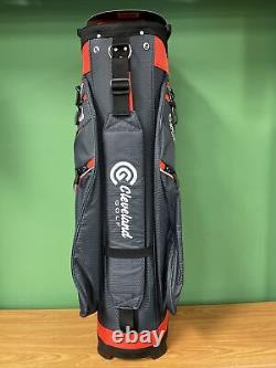 New Cleveland Golf Cart Bag 14-Way Divider Charcoal/ Red/ White